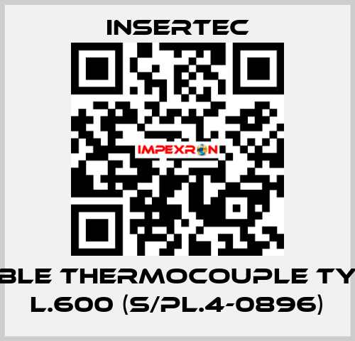 Double thermocouple Type k L.600 (s/pl.4-0896) Insertec