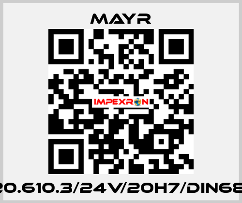 6/820.610.3/24V/20H7/DIN6885-1 Mayr