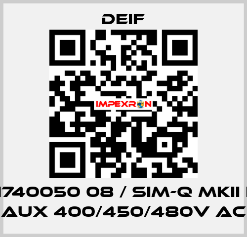 2961740050 08 / SIM-Q MKII LF, V aux 400/450/480V AC Deif