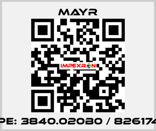 Type: 3840.020B0 / 8261749-1 Mayr