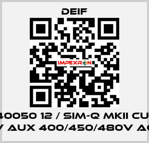 2961740050 12 / SIM-Q MKII CUSTOM, V aux 400/450/480V AC Deif