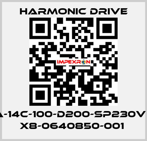 FHA-14C-100-D200-SP230V SN: X8-0640850-001  Harmonic Drive