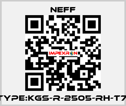 Type:KGS-R-2505-RH-T7  Neff