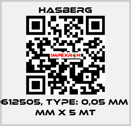 P/N: 0612505, Type: 0,05 mm x 12,7 mm x 5 mt Hasberg