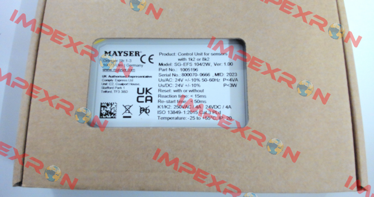 Nr. 1005196 Type SG-EFS 104 2W Mayser