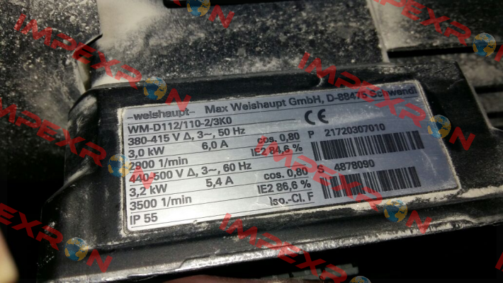 WM - D112 / 110-2 / 3K0 obsolete replaced by WM-D112/140-2/3K0  Weishaupt