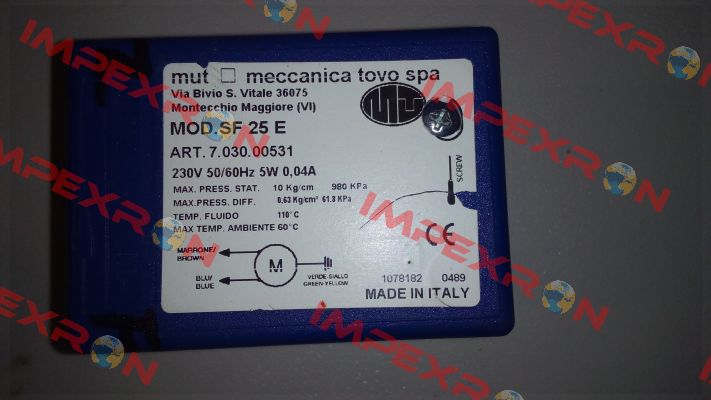 7.030.00531 obsolete Mut Meccanica Tovo SpA