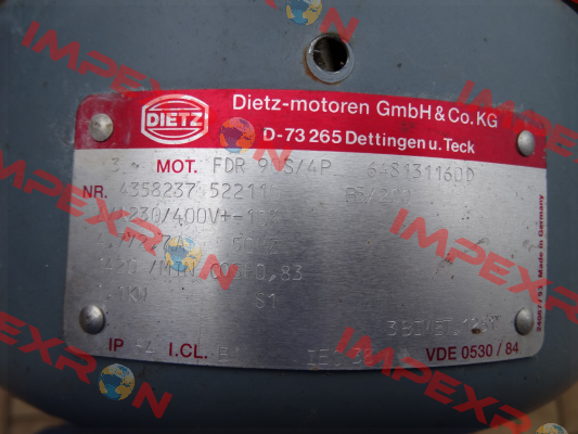 FDR 90S/4P,648131160D  oem  and obsolete  Dietz-Motoren