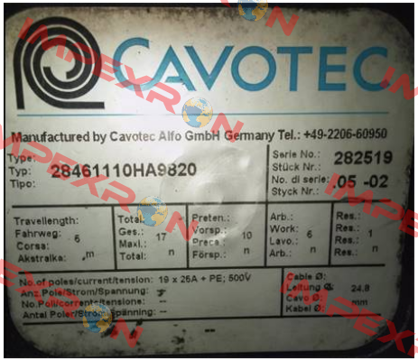 28461110HA9820 OEM  Cavotec