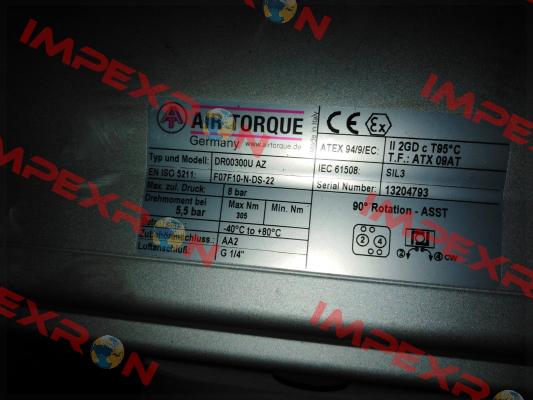 DR00300U AZ S/N: 13204793 Air Torque