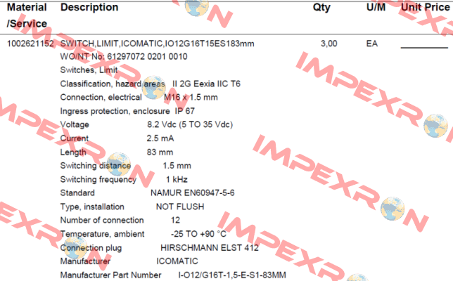 I-O12/G16T-1,5-E-S1-83mm ICOMATIC Sensortechnik