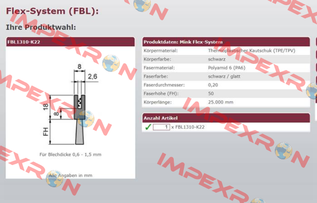 FBL1310-K22 Mink Bürsten