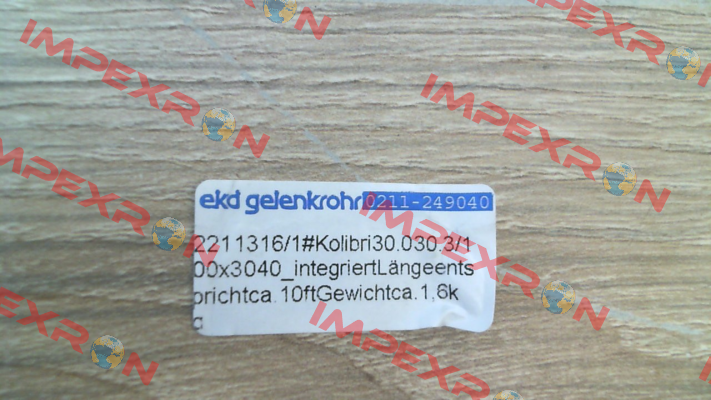 30.030.3/100 x3040 Ekd Gelenkrohr