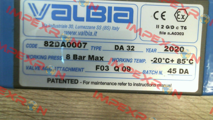 82DA0007, Type: DA 32 Valbia