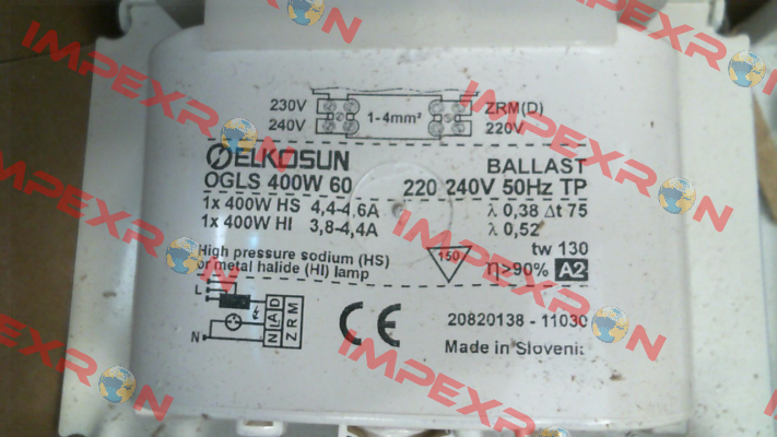 20820138 / OGLS 400W 60 220-240/50 060A114TP Tridonic