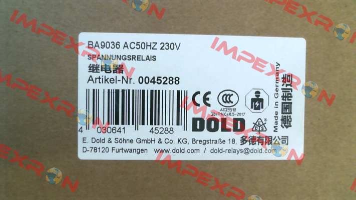 BA9036 AC50HZ 230V Dold