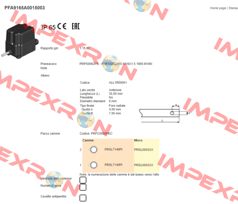 PFA9165A0015003 Ter Tecno Elettrica Ravasi