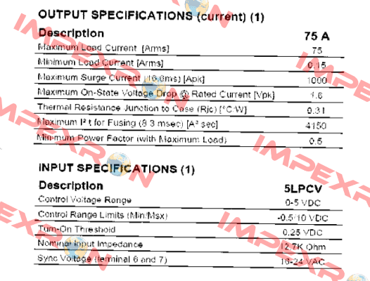 5LPCV2475 5 VDC  Crydom