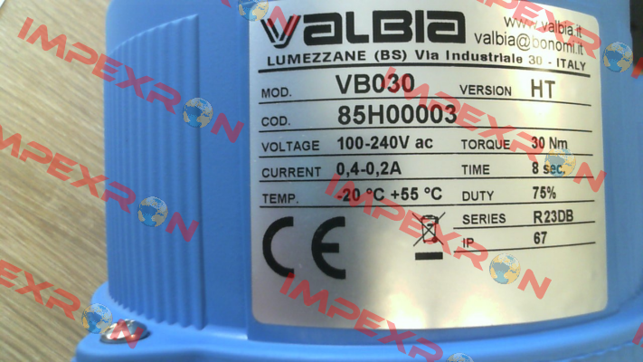 VB030 Type:2500 1 1/2+E Valbia