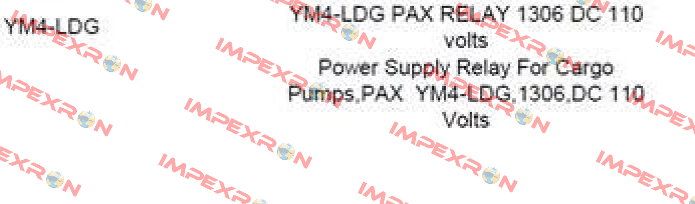 YM4-LDG PAX RELAY 1306 DC 110  Luxco (formerly Westronics)