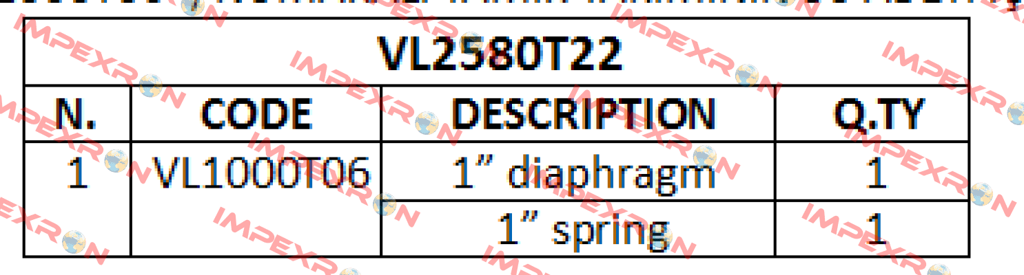 1” diaphragm For VL2580T22  Trimec