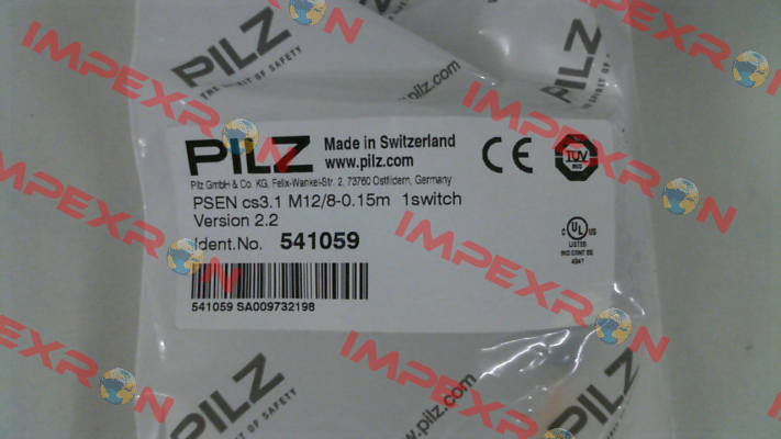 p/n: 541059, Type: PSEN cs3.1 M12/8-0.15m  1switch Pilz