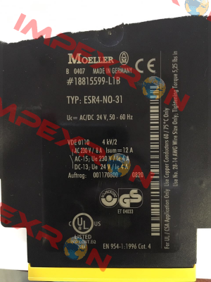 ESR4-N0-31 obsolette repl by ESR5-NO-31-24VAC-DC  Moeller (Eaton)