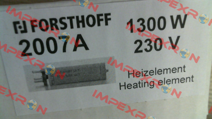 2007A / Heating element 1300 W 230 V type K Forsthoff