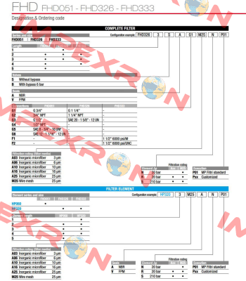 FHD-051-3-B-A-G1-A06-R-P01 MP Filtri