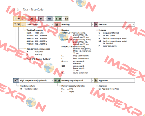 TW860-960-Q52L128-HT-B110 Turck