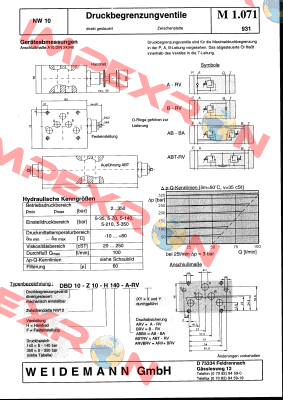 DBD10-Z10-F140-ARV/BRV Weidemann